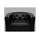 Armchair Lounge Chair Ottoman Tub Accent Chairs Pu Leather Sofa Black