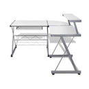 Artiss Corner Metal Pull Out Table Desk