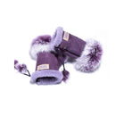 UGG Fingerless Sheepskin Leather Gloves Purple Womens Cindy