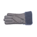 UGG Sheepskin Leather Double Cuff Gloves Grey Womens Cora