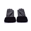 UGG Sheepskin Leather Gloves Black Womens Chloe