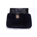 UGG Sheepskin Leather Gloves Black Womens Chloe