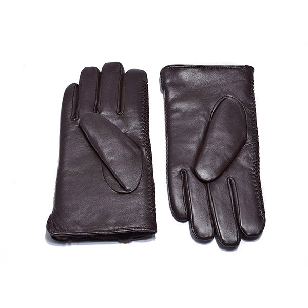 UGG Sheepskin Leather Gloves Chocolate Men's Cole