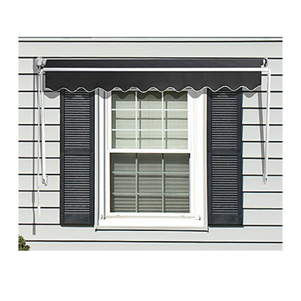 Retractable Fixed Pivot Arm Window Awning Patio Blinds 2X2 M Grey