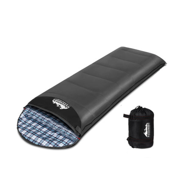 Sleeping Bag Single Camping Hiking Winter Thermal Grey