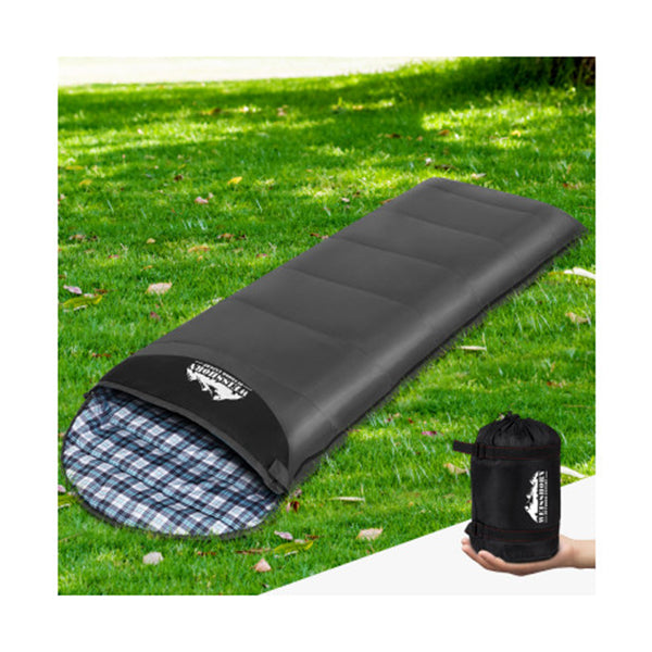 Sleeping Bag Single Camping Hiking Winter Thermal Grey