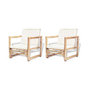 Garden Chairs 2 Pcs With Cushions And Pillows Bamboo