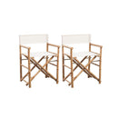 Folding Directors Chair 2 Pcs Bamboo And Canvas