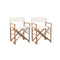 Folding Directors Chair 2 Pcs Bamboo And Canvas