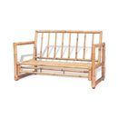 2 Seater Garden Sofa With Cushions Bamboo