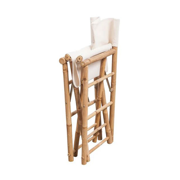 Folding Directors Chair 2 Pcs Bamboo And Canvas