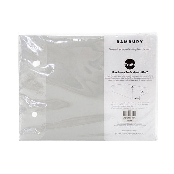 Bambury Tru Fit Fitted Sheet Silver King Single