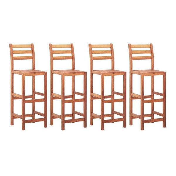 Bar Chairs 4 Pcs Solid Acacia Wood