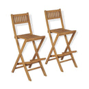 3 Piece Bistro Set With Folding Chairs Solid Teak Wood