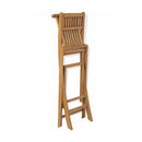 3 Piece Bistro Set With Folding Chairs Solid Teak Wood