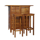 Bar Table And Chair Set 3 Pieces Solid Acacia Wood