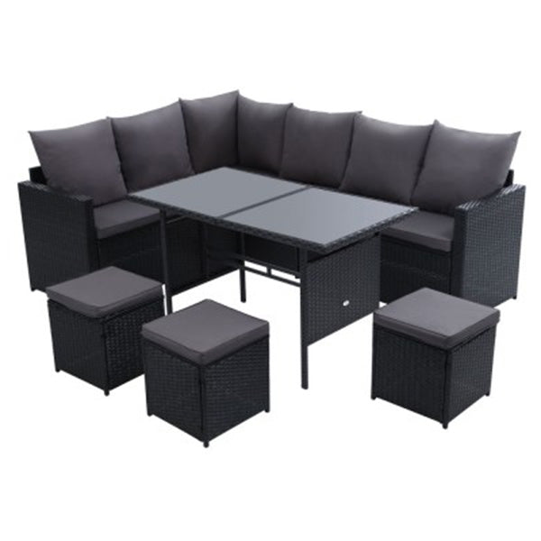 Outdoor Furniture Dining Setting Sofa Set Lounge Wicker 9 Seater