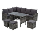 Outdoor Furniture Dining Setting Sofa Set Lounge Wicker 9 Seater