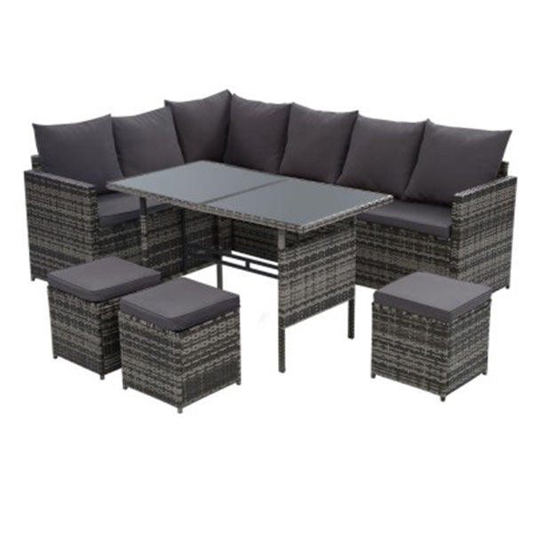 Outdoor Furniture Dining Setting Sofa Set Lounge Wicker 9 Seater