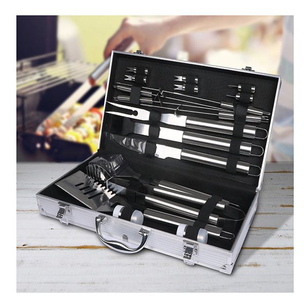 18 Pcs Stainless Steel Bbq Tool Set Barbecue Utensil Aluminium Grill