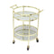 Round Bar Cart Stainless Steel And Glass Gold 52X43X58Cm