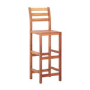 2 Pcs Bar Chairs Solid Acacia Wood