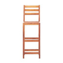 2 Pcs Bar Chairs Solid Acacia Wood