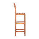 2 Pcs Bar Chairs Solid Acacia Wood