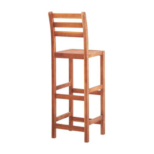 2 Pcs Bar Chairs Solid Acacia Wood