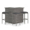 4 Piece Garden Bar Set With Anthracite Cushions Poly Rattan Grey
