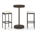 3 Piece Garden Bar Set With Cushions Poly Rattan Brown