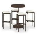 5 Piece Garden Bar Set With Cushions Poly Rattan Brown