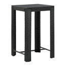 5 Piece Garden Bar Set With Cushions Poly Rattan Black