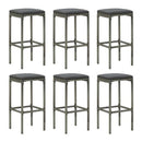 7 Piece Garden Bar Set With Anthracite Cushions Grey