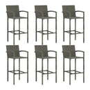 7 Piece Garden Bar Set With Armrest Grey