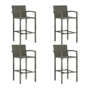 5 Piece Garden Bar Set Solid Acacia Wood And Poly Rattan Grey