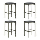5 Piece Garden Bar Set With Cushions Grey Poly Rattan