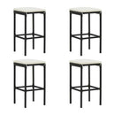 5 Piece Garden Bar Set With Cushions Poly Rattan Black 100 Cm