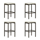 5 Piece Garden Bar Set With Cushions Brown Poly Rattan
