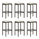 7 Piece Garden Bar Set With Cushions Brown