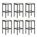 7 Piece Garden Bar Set With Cushions Poly Rattan Black