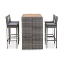5 Piece Outdoor Bar Set Poly Rattan And Acacia Wood Grey