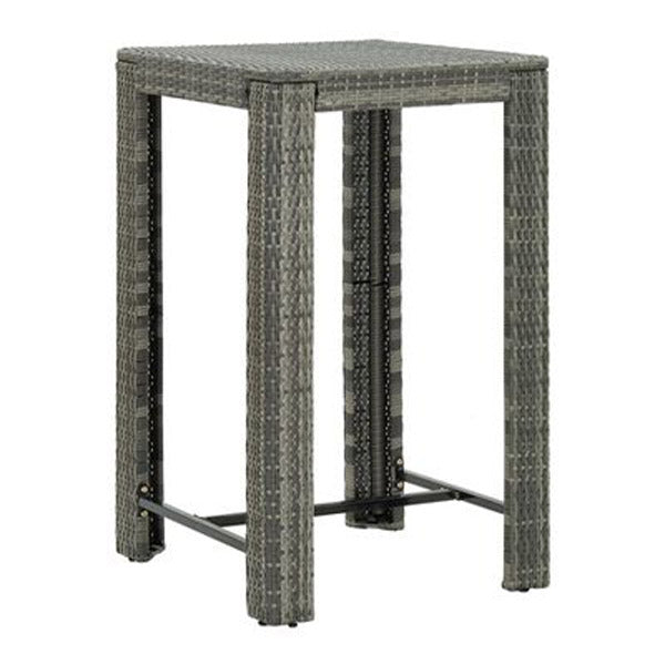 3 Piece Outdoor Bar Set With Cushions Poly Rattan Grey
