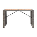 9 Piece Outdoor Bar Set Poly Rattan And Acacia Wood Grey