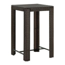 5 Piece Outdoor Bar Set With Armrest Poly Rattan Brown