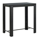 5 Piece Garden Bar Set With Cushions Poly Rattan Black 100 Cm
