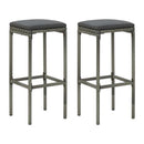 3 Piece Garden Bar Set Poly Rattan Grey With Cushions