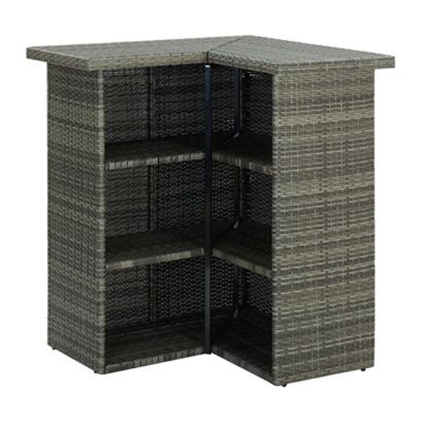 4 Piece Garden Bar Set With Anthracite Cushions Poly Rattan Grey