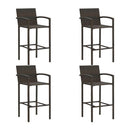 5 Piece Garden Bar Set Poly Rattan Brown