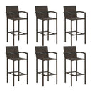 7 Piece Garden Bar Set Brown